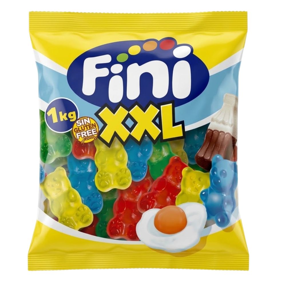 Confezione da 1kg, caramelle al gusto di frutta a forma di orso.