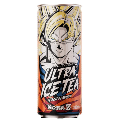 Confezione da 330ml di tè alla pesca Dragon Ball Z Ultra Ice Tea Goku Super Saiyan