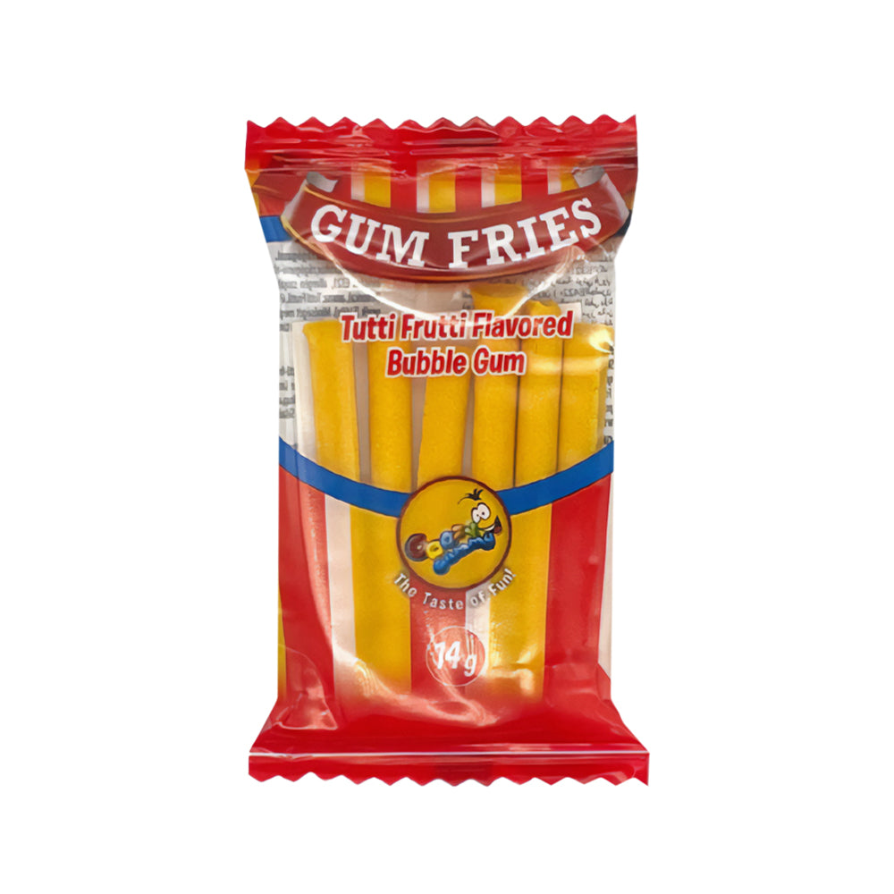 Confezione da 48, gomma da masticare al gusto tutti frutti da 14g.