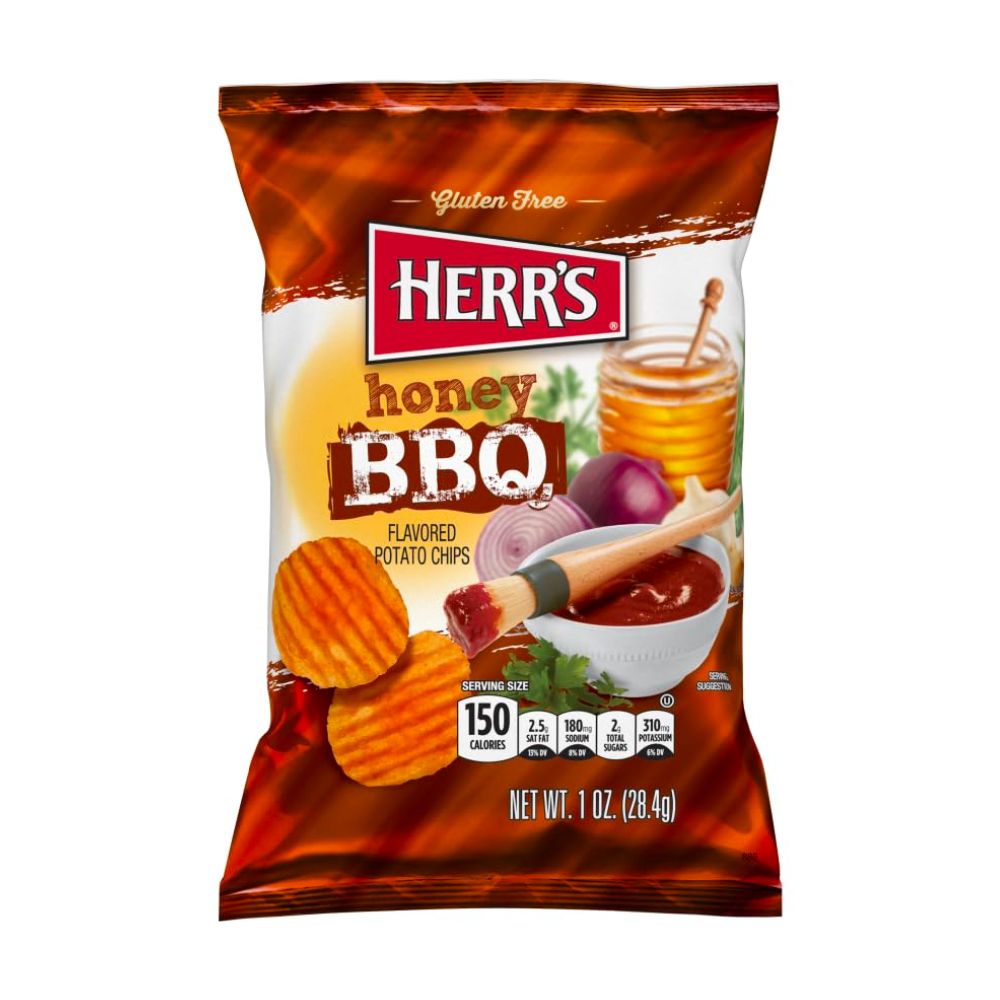 Confezione da 42, patatine al gusto di barbecue Herr's.