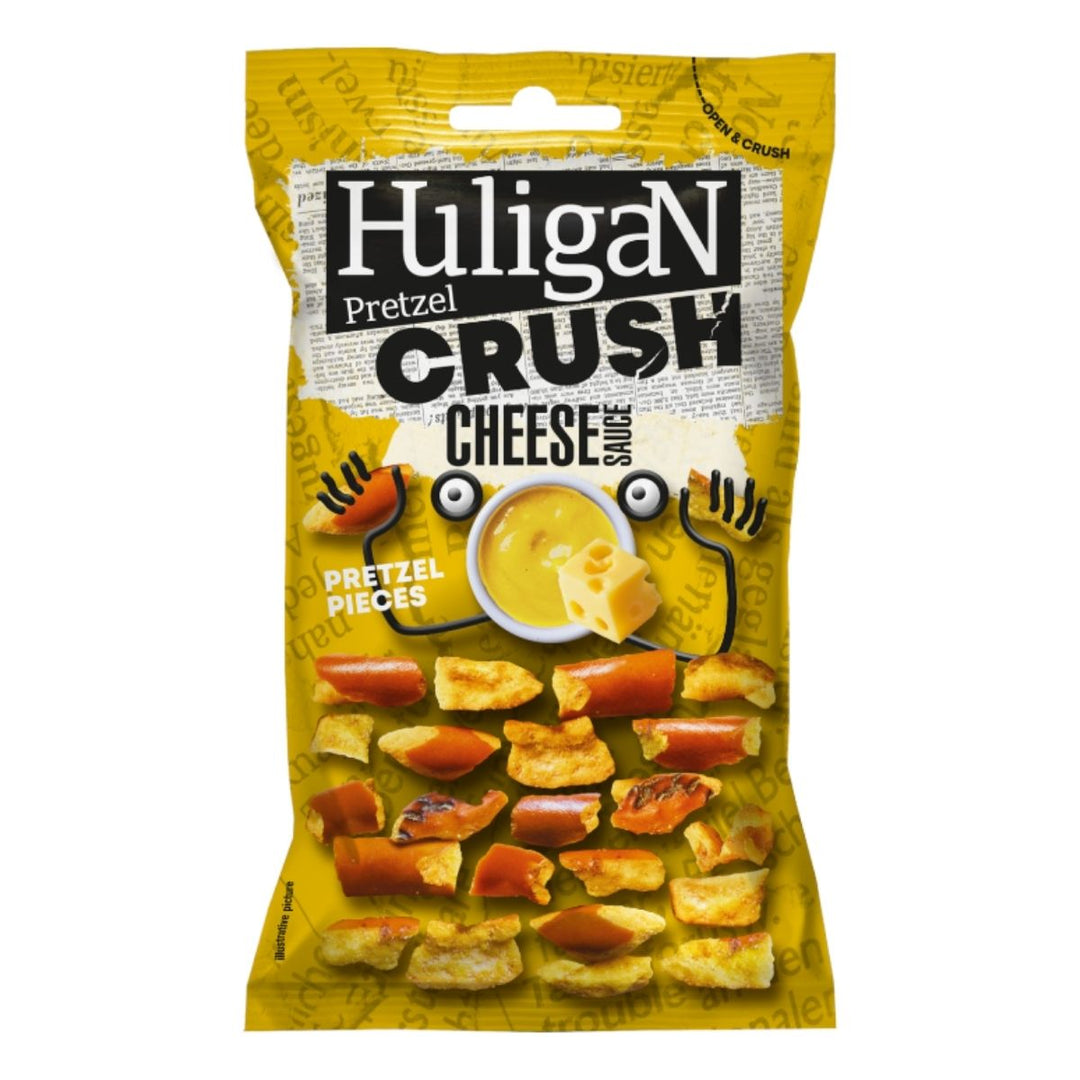 Huligan Pretzel Crush Cheese Sauce, pretzel al formaggio da 65g 