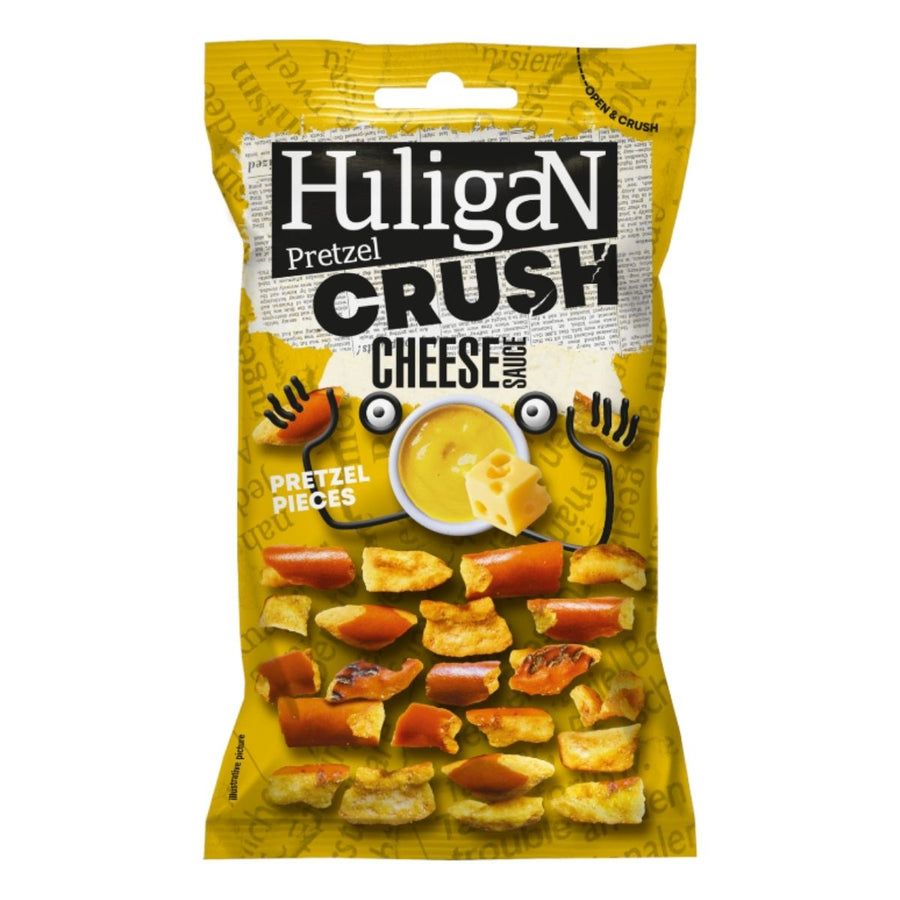 Huligan Pretzel Crush Cheese Sauce, pretzel al formaggio da 65g 
