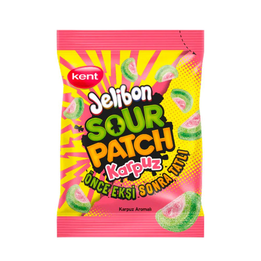 Confezione da 40g di caramelle aspre all'anguria Jelibon Sour Patch Watermelon