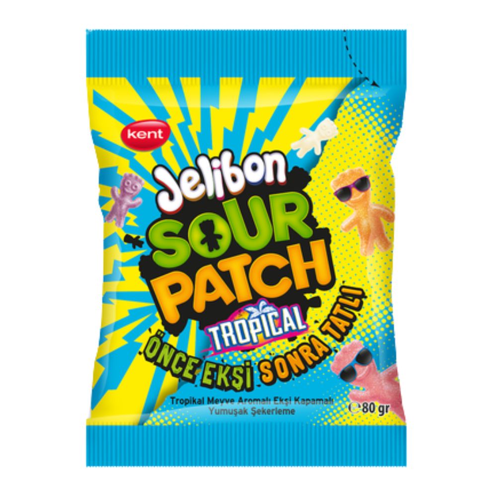 Confezione da 24, Jelibon Sour Patch Tropical da 80g.