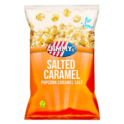 Confezione da 150g di popcorn al caramello salato Jimmy's Salted Popcorn Salted