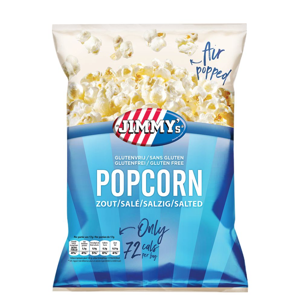 Confezione da 17g di popcorn al sale Jimmy's Popcorn Salty