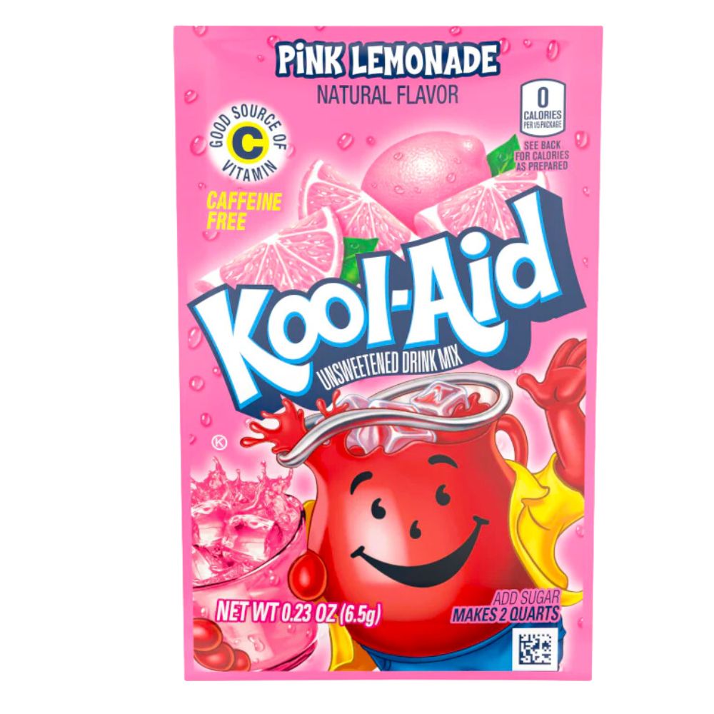Kool Aid Pink Lemonade, preparado para bebidas de limonada rosa de 6,5g (Paquete de 48) 