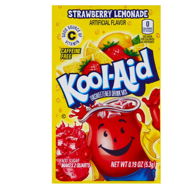Confezione da 48, preparato per bevanda alla fragola e limonata da 5,3g Kool Aid.