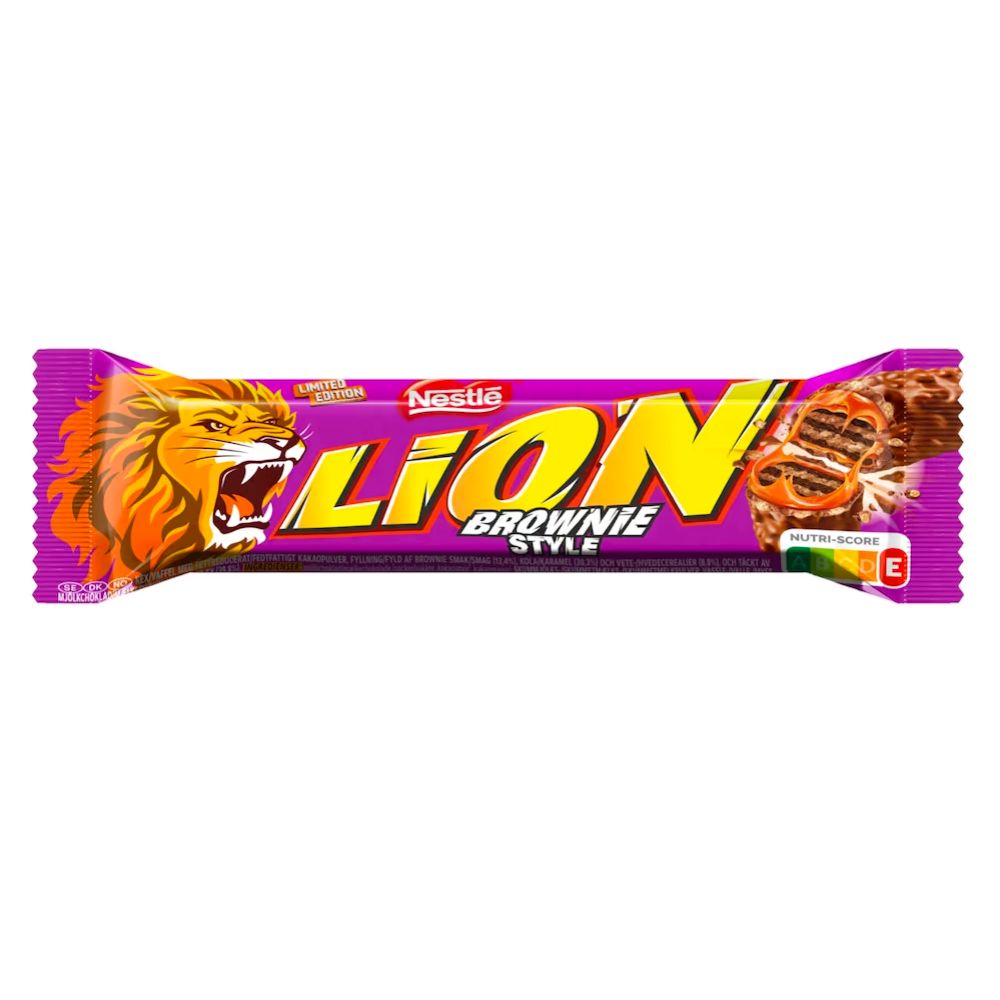 Lion Brownie Limited Edition, chocolate and caramel bar with brownie flavor 40g (pack of 24) 