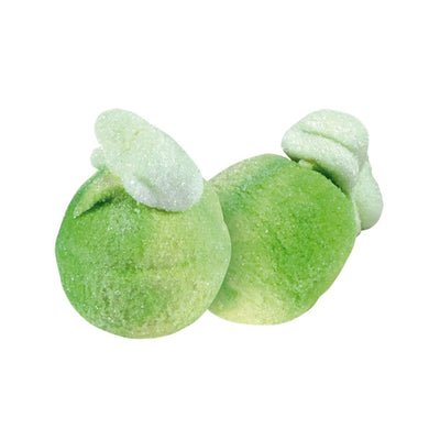 Confezione da 1kg, marshmallow a forma di mela e ripieni di gelatina al gusto di mela Bulgari.