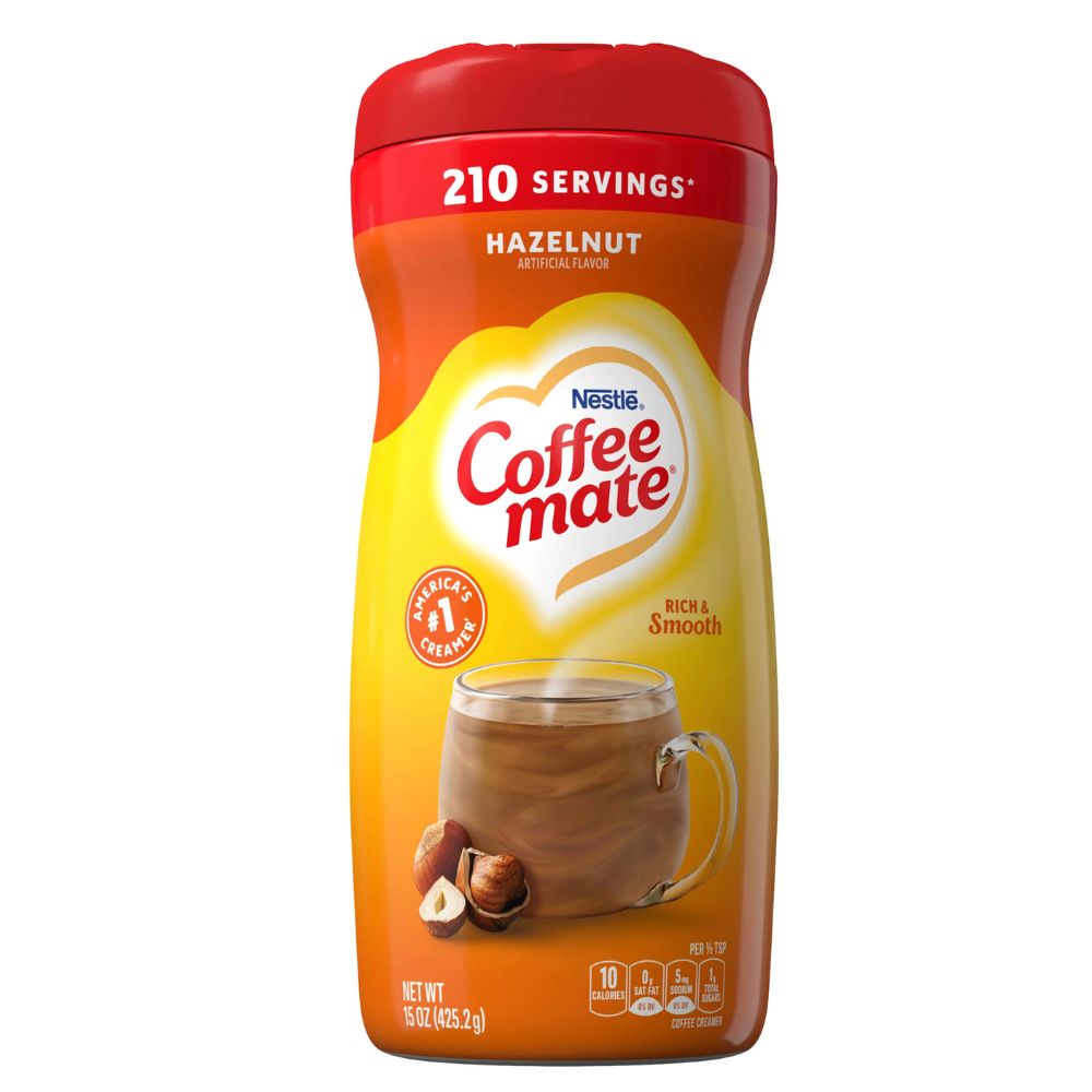 Confezione da 6 di Nestle Coffee Mate Hazelnut da 425,2g.