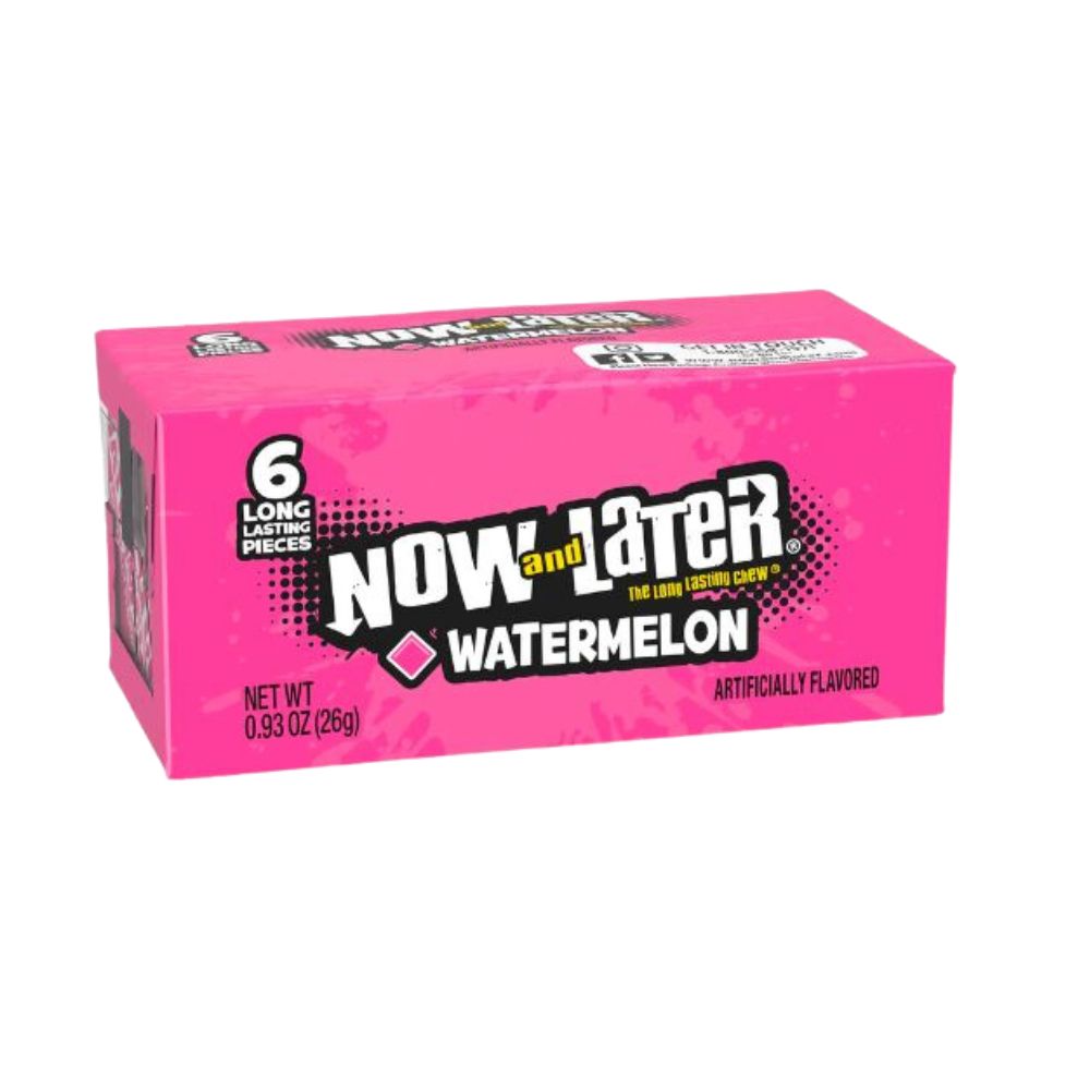 Confezione da 24, caramelle al gusto di anguria da 26g Now And Later.