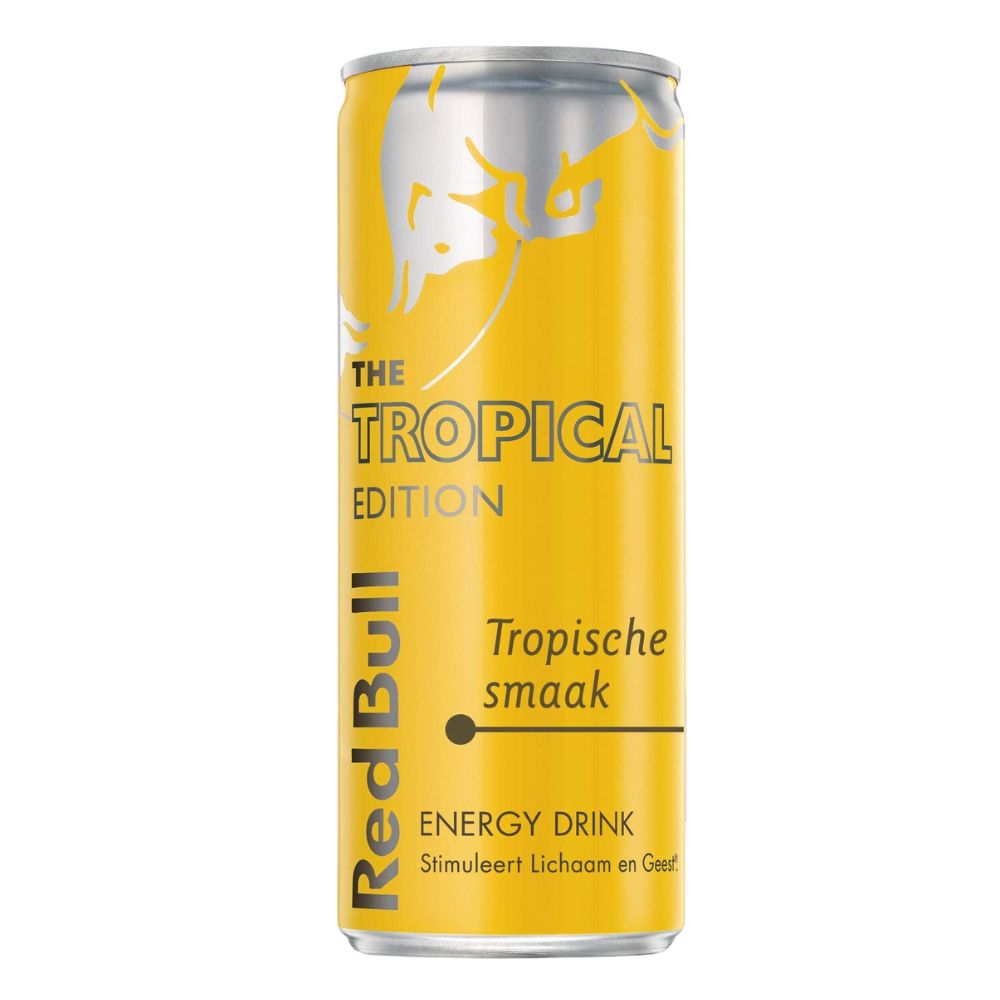 Confezione da 12, bevanda energetica al gusto di frutti tropicali da 250ml Red Bull.