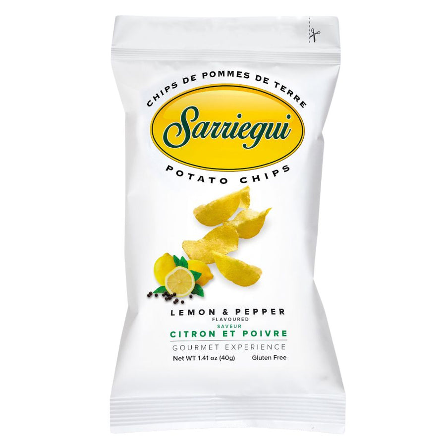 Confezione da 40g di patatine al limone e pepe Sarriegui