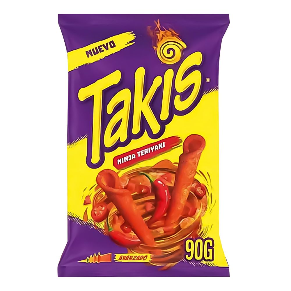 Confezione da 90g di patatine al sapore di salsa teriyaki Takis Ninja Teriyaki