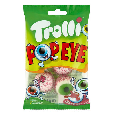 Confezione da 21, caramelle gommose a forma di occhio da 75g Trolli. 