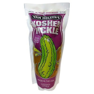 Confezione da 12 di cetriolo monoporzione all'aglio Van holten's Kosher Pickle Zesty Garlic