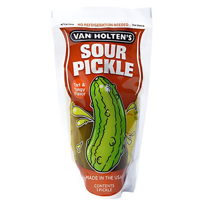 Confezione da 12 di cetriolo piccante monoporzione Van Holten's Sour Pickle Tart and Tangy
