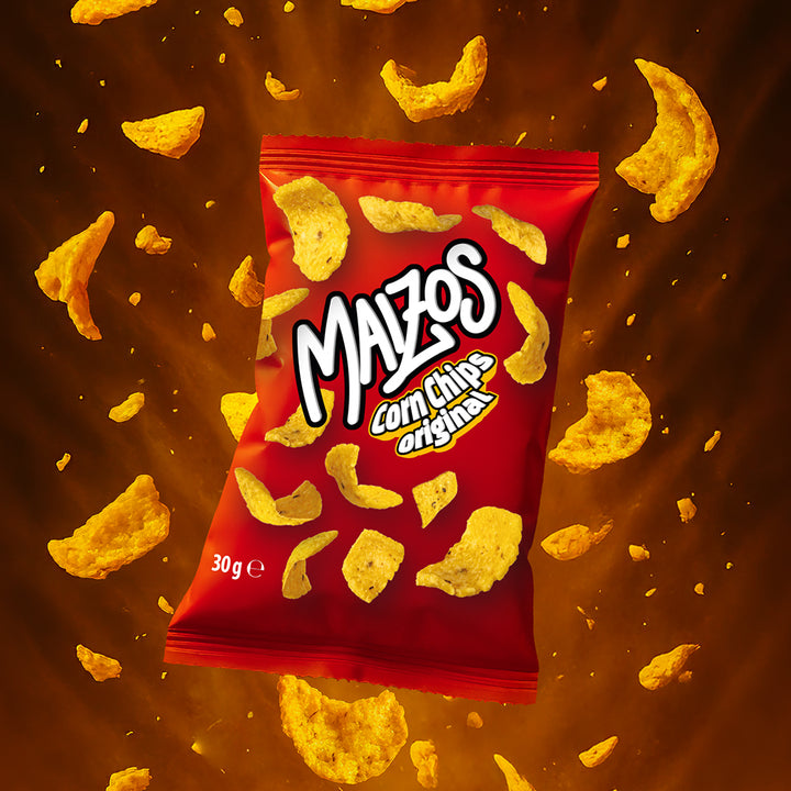 Maizos Corn Chips Original, chips de maíz en el sabor original de 30g (Paquete de 50) 