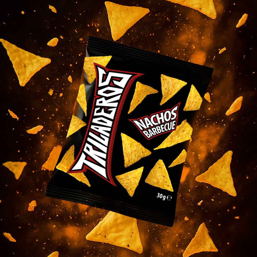 Triladeros Nachos BBQ, nachos al barbacoa de 30g (Paquete de 36) 