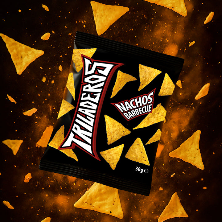 Triladeros Nachos BBQ, nachos al barbacoa de 30g (Paquete de 36) 